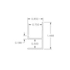 Aluminum Millwork Flanged F Reveal Trim – 3/4" Panel – 1/2" Reveal – 6063-T5 - View 2