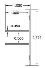 Aluminum Millwork Divider Reveal Trim – 1" Panel – 6063-T5 - View 3