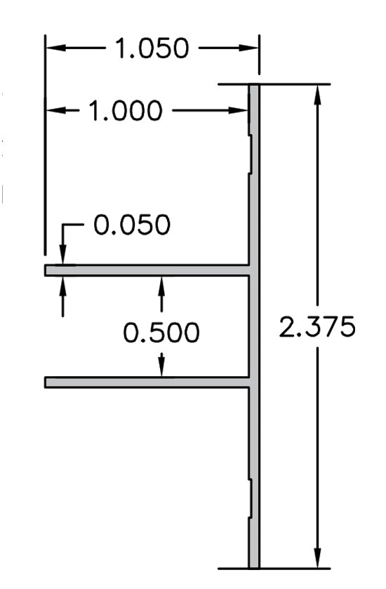 Aluminum Millwork Divider Reveal Trim – 1" Panel – 6063-T5 - View 3