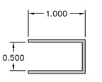 Aluminum Millwork Channel Edge Trim – 1/2" Reveal – 1" Panel – 6063-T5 - View 3