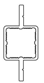 Press Fit Tube – Dual Flange Center – Fits 1" Tube – Fits 7/16" Panel – 5/8" Leg – 6063-T5 - View 3