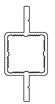 Press Fit Tube – Dual Flange Center – Fits 1" Tube – Fits 7/16" Panel – 5/8" Leg – 6063-T5 - View 3