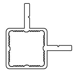 Press Fit Tube – Dual Flange Corner Center – Fits 1" Tube – Fits 7/16" Panel – 5/8" Leg – 6063-T5 - View 3