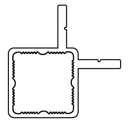 Press Fit Tube – Dual Flange Corner Notch – Fits 1" Tube – Fits 3/4" Panel – 5/8" Leg – 6063-T5 - View 2
