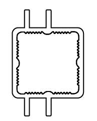 Press Fit Tube – Dual Slotted Center – Fits 1" Tube – Fits 1/4" Panel – 6063-T5 - View 2