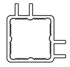 Press Fit Tube – Dual Slotted Corner – Fits 1" Tube – Fits 1/4" Panel – 6063-T5 - View 2