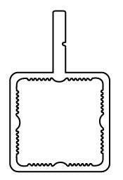 Press Fit Tube – Single Flange Center – Fits 1" Tube – Fits 1/4" Panel – 5/8" Leg – 6063-T5 - View 3