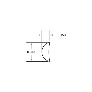 Aluminum Rounded Edge Trim – Covers 3/8" – 3/16" Radius – 6063-T5 - View 2