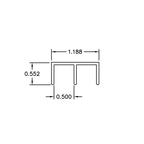 Slide Track Vertical Jamb / Drop-In Base Channel – 1/2" Channel – 6063-T5 - View 4